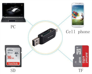 TD® Lecteur de carte SD USB mémoire interne micro adaptateur ordinateurs portables clé haute performance petit compact port noir